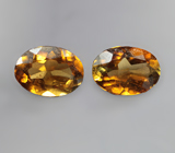 Пара оранжевато-желтых турмалинов 1,46 карата