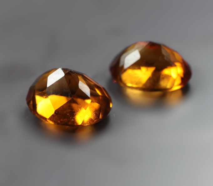 Пара цитринов мадейра высокой чистоты 5,25 карата
