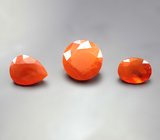 Набор из 3 мексиканских ограненных «огненных» опалов 2,69 карата