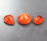 Набор из 3 мексиканских ограненных «огненных» опалов 2,69 карата