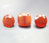 Набор из 3 мексиканских ограненных «огненных» опалов 4,65 карата