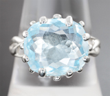 Кольцо с аквамарином 5,95 карата Серебро 925