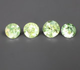 Набор из 4 демантоидов 0,56 карата