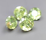Набор из 4 демантоидов 0,56 карата