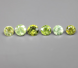 Набор из 6 демантоидов 1,03 карата