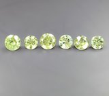 Набор из 6 демантоидов 0,97 карата