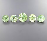 Набор из 5 демантоидов 0,8 карата