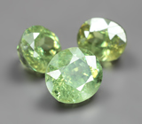 Высокая дисперсия! Крупный набор из 3 демантоидов 2,71 карата