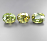 Высокая дисперсия! Крупный набор из 3 демантоидов 3,67 карата