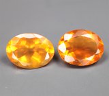 Пара мексиканских ограненных «огненных» опалов 2,54 карата