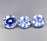 Набор из 3 танзанитов 1,65 карата