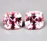 Open color grade! Пара розовато-пурпурных турмалинов высокой чистоты 7,08 карата