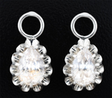 Подвесы для серег с бесцветными цирконами 5,06 карата