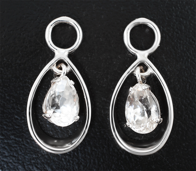 Золото Подвесы для серег с чистейшими бесцветными цирконами 3,58 карата