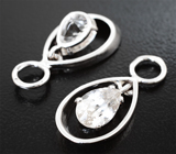 Подвесы для серег с чистейшими бесцветными цирконами 3,58 карата