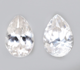 Подвесы для серег с чистейшими бесцветными цирконами 3,58 карата