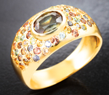 Комплект с андалузитами 2,62 карата и разноцветными сапфирами