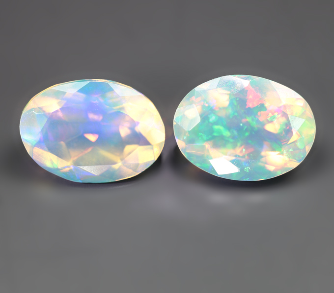 Пара ограненных эфиопских опалов 1,93 карата