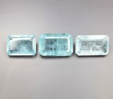 Крупный набор из 3 аквамаринов 12,12 карата