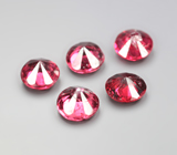 Набор из 5 рубиновых шпинелей 1 карат