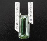 Кулон с полихромным «неоновым» апатитом 2,86 карата и лейкосапфирами