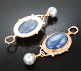 Подвесы для серег с кианитами 13,98 карата и жемчугом  Золото