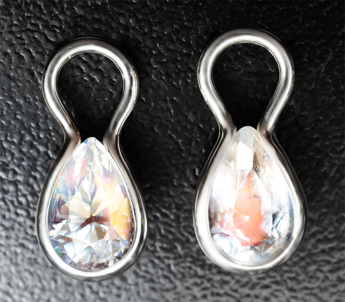 Серебро 925 Подвесы для серег с лунным камнем 