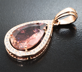 Кулон с падпараджа турмалином 5,93 карата и цирконами Золото