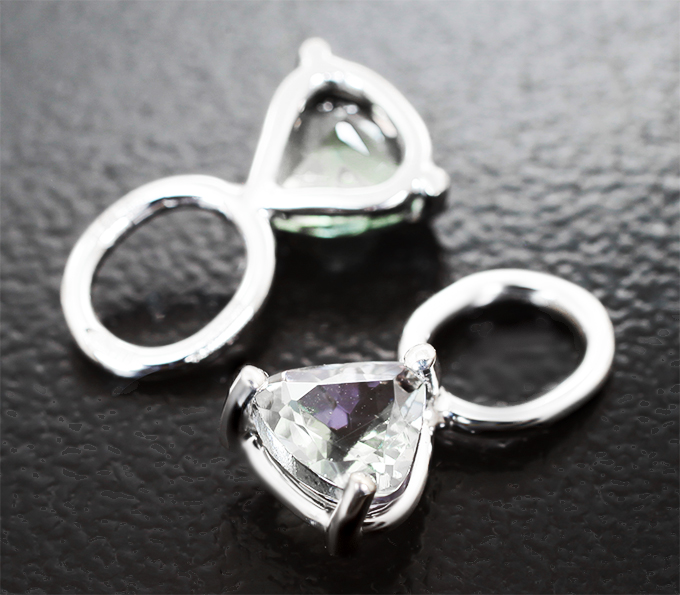 Подвесы для серег с полихромными цоизитами 1,04 карата