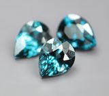 Набор из 3  насыщенно-синих шпинелей 0,68 карата