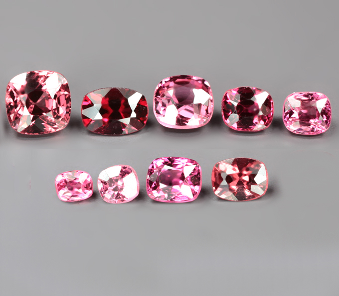 Набор из 9 шпинелей 1,62 карата