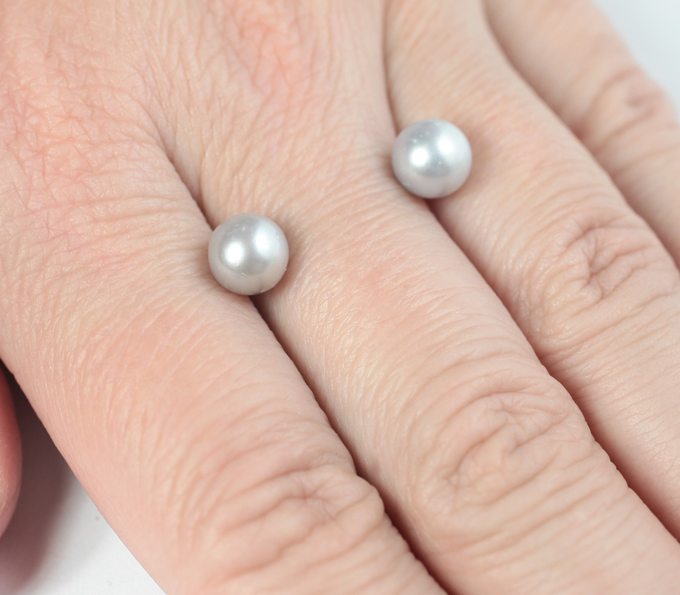 Пара серебристых морских жемчужин 4,91 карата