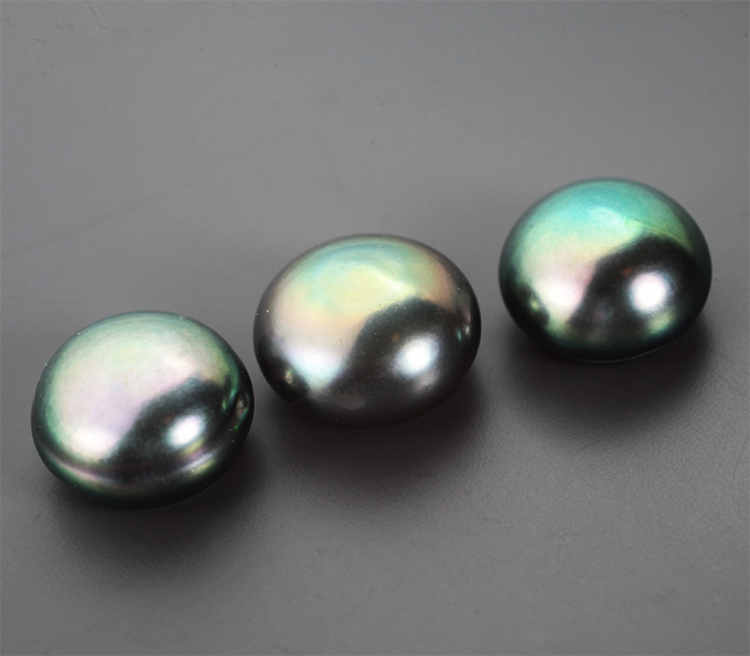 Набор из 3 черных морских жемчужин 7,54 карата! Титановый люстр