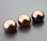 Набор из 3 кофейных морских жемчужин 9,22 карата! Натуральный цвет