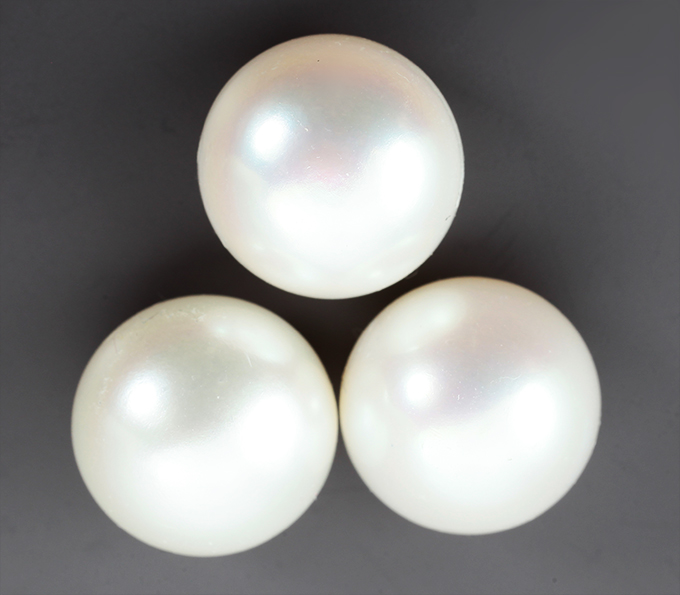 Крупный набор из 3 морских жемчужин 33,76 карата
