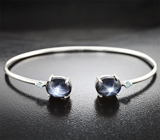 Серебряный браслет со звездчатыми сапфирами 9,52 карата и голубыми цирконами