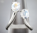 Кольцо с ограненным лунным камнем 2,37 карата Серебро 925