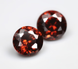 Пара чистейших насыщенно-оранжевых цирконов 2,42 карата