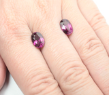 Редкая крупная пара умбалитов гранатов топовых цветовых характеристик 5,13 карата