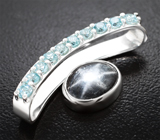 Кулон со звездчатым сапфиром 2,82 карата и цирконами