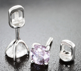 Пусеты с уральским фенакитом 1,04 карата и шпинелью Серебро 925