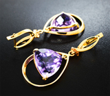 Серьги с аметистами 18,2 карата