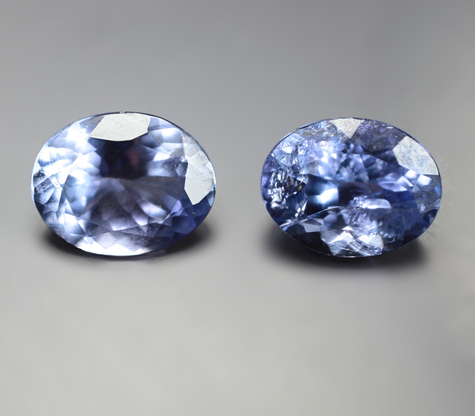 Серьги с танзанитами 3,89 карата и бриллиантами