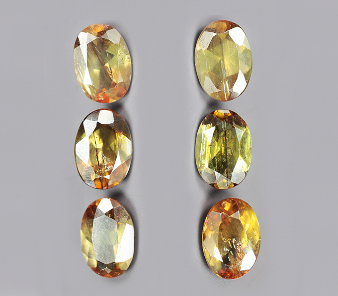 Набор из 6 андалузитов 4,54 карата