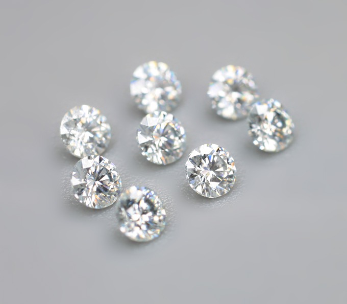 Топовая огранка! Набор из 8 бесцветных муассанитов 0,49 карата