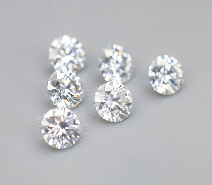 Топовая огранка! Набор из 6 бесцветных муассанитов 0,63 карата