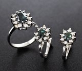 Комплект с александритами 2,67 карата и бриллиантами