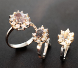 Комплект с александритами 2,67 карата и бриллиантами Золото