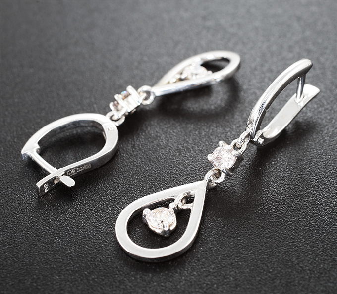 Серьги с розовыми бриллиантами 0,63 карата