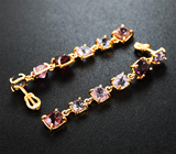 Комплект с разноцветными шпинелями 11,44 карата Золото